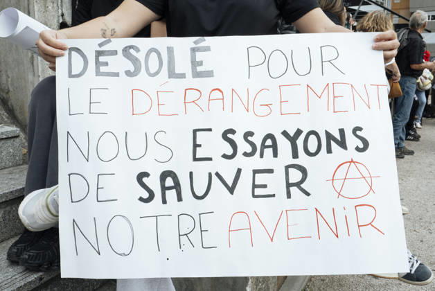 High School Student Mobilisation - Toulouse A placard - Sorry for the inconvenience – we re trying to save our future. Act V of the secondary school and university students protests. Young people and the world of work are continuing their joint mobilisation and demands for adequate resources for education, better study conditions, an end to student precariousness, and access to housing. France, Toulouse, 13 October 2026. Photo by Patricia Huchot-Boissier AbacaPress.com. TOULOUSE OCCITANIE France  Copyright: xHuchot-BoissierxPatricia ABACAx