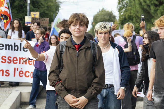 High School Student Mobilisation - Toulouse Bastien from the USL (Union syndicale lycéenne) student union. Act V of the secondary school and university students protests. Young people and the world of work are continuing their joint mobilisation and demands for adequate resources for education, better study conditions, an end to student precariousness, and access to housing. France, Toulouse, 13 October 2026. Photo by Patricia Huchot-Boissier AbacaPress.com. TOULOUSE OCCITANIE France  Copyright: xHuchot-BoissierxPatricia ABACAx