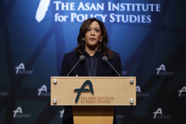 Former US Vice President Harris lecture in Seoul, South Korea Former U.S. Vice President Kamala Harris delivers a special lecture titled American Leadership and the Future of Alliances? at the Asan Institute for Policy Studies in Seoul, South Korea, on October 14, 2026. Harris served as the 49th U.S. vice president from January 2021 to January 2025. Seoul South Korea  Copyright: xMatrixxImagesx xJungxUi-Chelx