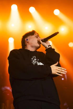 October 13, 2026, Naples, Naples, Italy: Italian rapper Francesco Stasi aka Kid Yugi perform live during Anche gli Eroi muoiono live tour in Palapartenope in Naples, Italy on October 13, 2026. Naples Italy - ZUMAl175 20261013_zip_l175_009 Copyright: xFrancescoxLucianox