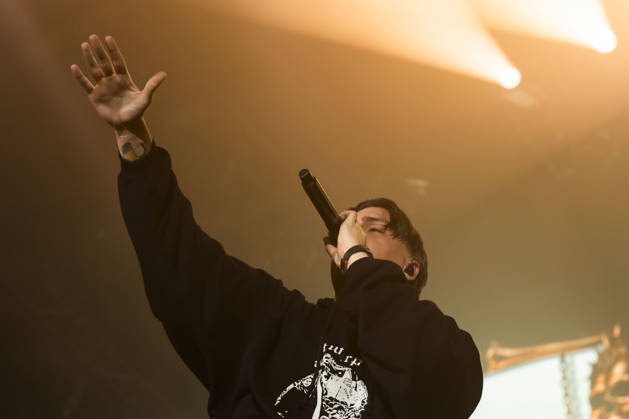 October 13, 2026, Naples, Naples, Italy: Italian rapper Francesco Stasi aka Kid Yugi perform live during Anche gli Eroi muoiono live tour in Palapartenope in Naples, Italy on October 13, 2026. Naples Italy - ZUMAl175 20261013_zip_l175_020 Copyright: xFrancescoxLucianox
