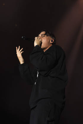 October 13, 2026, Naples, Naples, Italy: Italian rapper Francesco Stasi aka Kid Yugi perform live during Anche gli Eroi muoiono live tour in Palapartenope in Naples, Italy on October 13, 2026. Naples Italy - ZUMAl175 20261013_zip_l175_022 Copyright: xFrancescoxLucianox
