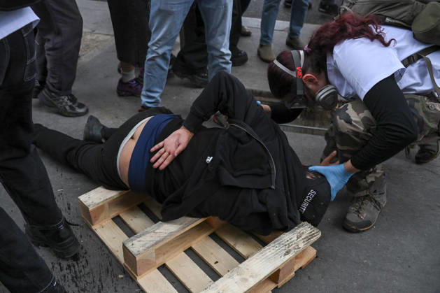 High school and autonomous protesters clash with riot police in Paris, October 13, 2026. - 13 10 2026 - France Ile-de-France (region) Paris -  JulienxMattiax xLexPictorium LePictorium_0343274
