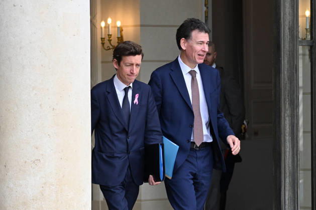Weekly Cabinet Meeting at the Elysee Palace French Minister of Education Edouard Geffray and French Minister of Higher Education, Research and Space Philippe Baptiste leaves after the weekly cabinet meeting (Conseil des ministres) at the Elysee Palace in Paris, France, on October 14, 2026. Photo by Tomas Stevens ABACAPRESS.COM Paris France  Copyright: xStevensxTomas ABACAx