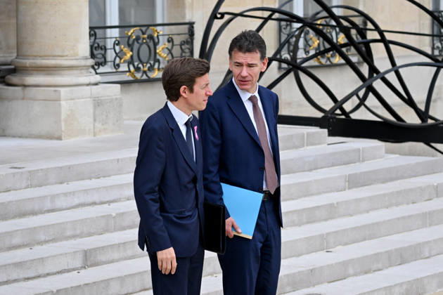 Weekly Cabinet Meeting at the Elysee Palace French Minister of Education Edouard Geffray and French Minister of Higher Education, Research and Space Philippe Baptiste leaves after the weekly cabinet meeting (Conseil des ministres) at the Elysee Palace in Paris, France, on October 14, 2026. Photo by Tomas Stevens ABACAPRESS.COM Paris France  Copyright: xStevensxTomas ABACAx