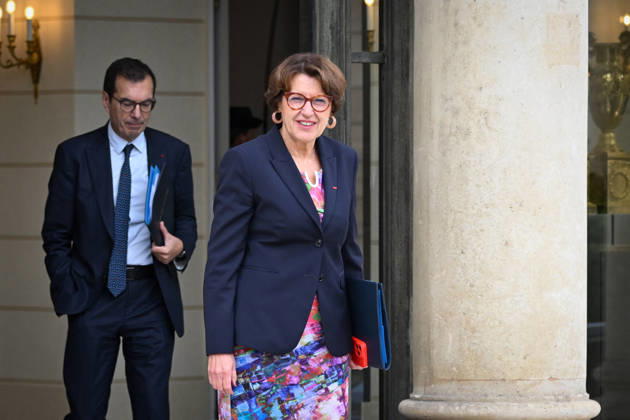 Weekly Cabinet Meeting at the Elysee Palace French Minister of Agriculture, Agri-food and Food Sovereignty Annie Genevard leaves after the weekly cabinet meeting (Conseil des ministres) at the Elysee Palace in Paris, France, on October 14, 2026. Photo by Tomas Stevens ABACAPRESS.COM Paris France  Copyright: xStevensxTomas ABACAx
