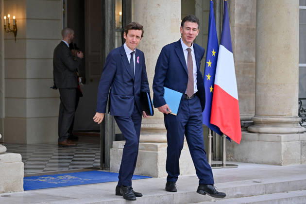 Weekly Cabinet Meeting at the Elysee Palace French Minister of Education Edouard Geffray and French Minister of Higher Education, Research and Space Philippe Baptiste leaves after the weekly cabinet meeting (Conseil des ministres) at the Elysee Palace in Paris, France, on October 14, 2026. Photo by Tomas Stevens ABACAPRESS.COM Paris France  Copyright: xStevensxTomas ABACAx