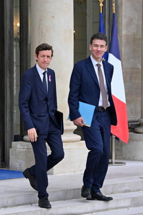 Weekly Cabinet Meeting at the Elysee Palace French Minister of Education Edouard Geffray and French Minister of Higher Education, Research and Space Philippe Baptiste leaves after the weekly cabinet meeting (Conseil des ministres) at the Elysee Palace in Paris, France, on October 14, 2026. Photo by Tomas Stevens ABACAPRESS.COM Paris France  Copyright: xStevensxTomas ABACAx