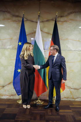 Johann Wadephul (CDU), Bundesaussenminister, trifft Welislawa Petrowa-Tschamova (Velislava Petrova-Chamova), Aussenministerin von Bulgarien. Berlin, 14.10.2026. Fotografiert im Auftrag des Auswaertigen Amtes Berlin Deutschland Copyright: xThomasxTrutschel AAx