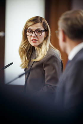 Johann Wadephul (CDU), Bundesaussenminister, trifft Welislawa Petrowa-Tschamova (Velislava Petrova-Chamova), Aussenministerin von Bulgarien. Berlin, 14.10.2026. Fotografiert im Auftrag des Auswaertigen Amtes Berlin Deutschland Copyright: xThomasxTrutschel AAx