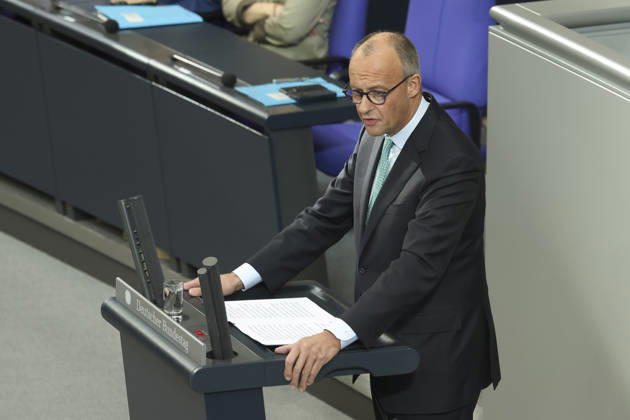 Friedrich Merz bei der Sitzung im Deutschen Bundestag am 14.10.2026 in Berlin Bundeskanzler Merz bei Regierungserklärung m Deutschen Bundestag