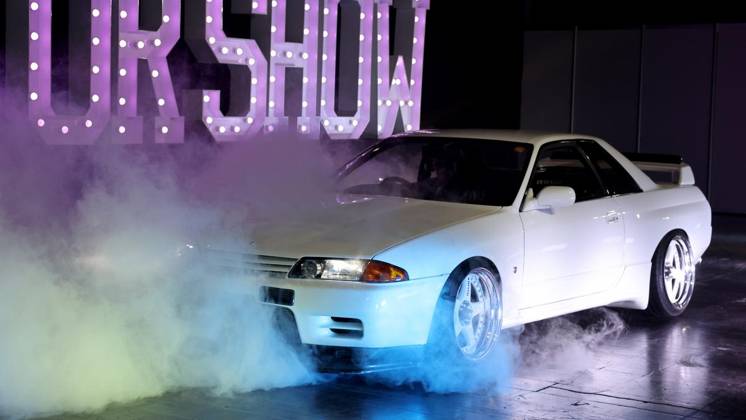 Carwalk zur Essen Motor Show - Große Fotostrecke der spektakulären Autos ** NUR FÜR REDAKTIONELLE ZWECKE ** EDITORIAL USE ONLY **<p>Nissan Skyline BNR32 GT-R V-Spec II zur Essen Motor Show am 14. Okotber 2026 in der Messe Essen in Essen-Rüttenscheid. Deutschland Nordrhein-Westfalen Essen Copyright: ChristofxKöpsel