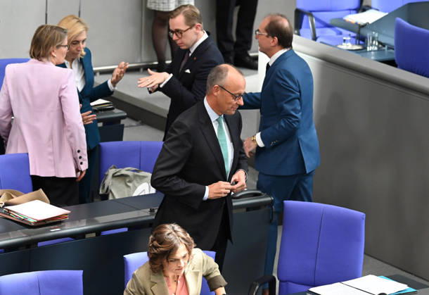 German Chancellor Friedrich Merz delivers government statement in Berlin ahead of EU Summit BERLIN, GERMANY – OCTOBER 14: German Chancellor Friedrich Merz delivers a government statement ahead of the upcoming meeting of the European Council in the Bundestag in Berlin, Germany, on October 14, 2026. Volodymyr Sindieiev Anadolu Berlin Germany. Editorial use only. Please get in touch for any other usage.  Copyright: x2026xAnadoluxVolodymyrxSindieievx