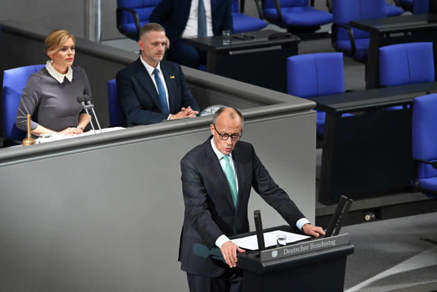 German Chancellor Friedrich Merz delivers government statement in Berlin ahead of EU Summit BERLIN, GERMANY – OCTOBER 14: German Chancellor Friedrich Merz delivers a government statement ahead of the upcoming meeting of the European Council in the Bundestag in Berlin, Germany, on October 14, 2026. Volodymyr Sindieiev Anadolu Berlin Germany. Editorial use only. Please get in touch for any other usage.  Copyright: x2026xAnadoluxVolodymyrxSindieievx