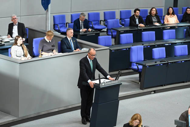 German Chancellor Friedrich Merz delivers government statement in Berlin ahead of EU Summit BERLIN, GERMANY – OCTOBER 14: German Chancellor Friedrich Merz delivers a government statement ahead of the upcoming meeting of the European Council in the Bundestag in Berlin, Germany, on October 14, 2026. Volodymyr Sindieiev Anadolu Berlin Germany. Editorial use only. Please get in touch for any other usage.  Copyright: x2026xAnadoluxVolodymyrxSindieievx