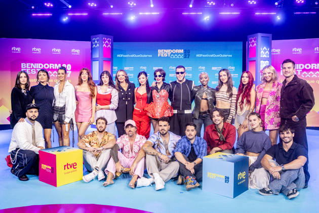 RTVE presents the artists selected to participate in Benidorm Fest 2027 Group photo taken during the presentation of the artists who will participate in Benidorm Fest 2027, on October 14, 2026, in Madrid, Spain. The sixth edition of Benidorm Fest will be held from January 23 to 30, 2027, returning to its traditional dates on the calendar after having been moved to February for the previous edition. OCTOBER 14, 2026 BENIDORM FEST ARTISTS MUSIC SINGERS Madrid Madrid, Spain  Copyright: xRicardoxRubiox 7845454