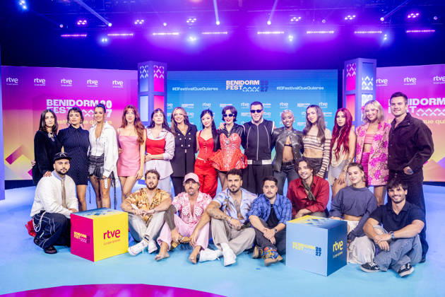 RTVE presents the artists selected to participate in Benidorm Fest 2027 Group photo taken during the presentation of the artists who will participate in Benidorm Fest 2027, on October 14, 2026, in Madrid, Spain. The sixth edition of Benidorm Fest will be held from January 23 to 30, 2027, returning to its traditional dates on the calendar after having been moved to February for the previous edition. OCTOBER 14, 2026 BENIDORM FEST ARTISTS MUSIC SINGERS Madrid Madrid, Spain  Copyright: xRicardoxRubiox 7845455