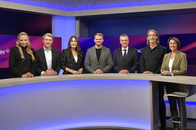 Nena Brockhaus, Markus Preiß, Anja Kohl, Tim Klüssendorf, Thorsten Frei, Richard David Precht und Sandra Maischberger in der ARD-Talkshow maischberger im Studio Berlin Adlershof. Berlin, 14.10.2026