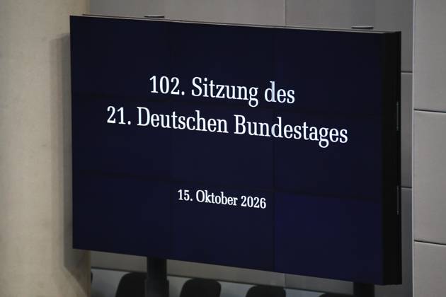 Berlin, Deutschland, 15.10.2026: Deutscher Bundestag: 102. Bundestagssitzung: Blick auf die Anzeigetafel. Copyright: xdtsxNachrichtenagenturx dts_138994
