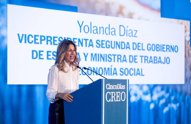 Second Day of the CREO Forum The Second Vice President of the Government and Minister of Labor, Yolanda Díaz, during the third edition of the CREO Forum at the Westin Palace Hotel in Madrid on October 15, 2026, in Madrid, Spain. The forum, organized by the newspaper Cinco Días, is being held on October 14 and 15 under the acronym that defines its core values: Growth, Responsibility, Excellence, and Opportunity. October 15, 2026, Spain Copyright: xEduardoxParrax 7847063