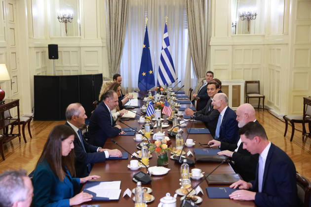 Greek FM Gerapetritis meets US congressional delegation in Athens ATHENS, GREECE - OCTOBER 15: US Senator Rick Scott and US Embassy Deputy Chief of Mission Josh Huck meets with Greek Foreign Minister Giorgos Gerapetritis at the Foreign Ministry in Athens, Greece, on October 15, 2026. Costas Baltas Anadolu Athens Greece. Editorial use only. Please get in touch for any other usage.  Copyright: x2026xAnadoluxCostasxBaltasx