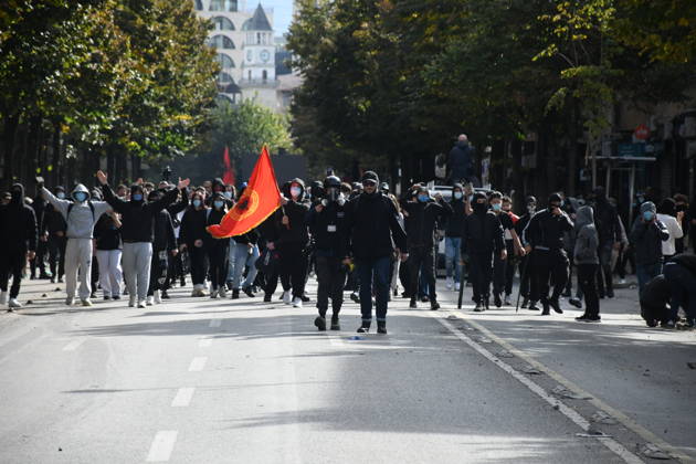 Student protests demanding improved educational conditions continue in Albania TIRANA, ALBANIA - OCTOBER 15: University students continue protests demanding improved educational conditions in Tirana, Albania, on October 15, 2026. Tensions persist on the third day of demonstrations, with high school students and local residents joining the protests. Police use tear gas to disperse demonstrators outside the Ministry of Education and the Parliament building, while protesters throw stones and other objects at police officers. Olsi Shehu Anadolu Tirana Albania. Editorial use only. Please get in touch for any other usage.  Copyright: x2026xAnadoluxOlsixShehux