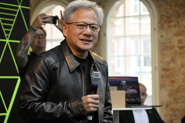 STOCKHOLM, Oct. 15, 2026 — Jensen Huang, CEO of Nvidia, speaks during the Build A Claw Experience event at Norrsken House Stockholm, as Nvidia hosts three AI events in Stockholm on Thursday x11850x  Copyright: xGustavxSjöholm TTx JENSEN HUANG NVIDIA 7u_U6ChOCpg