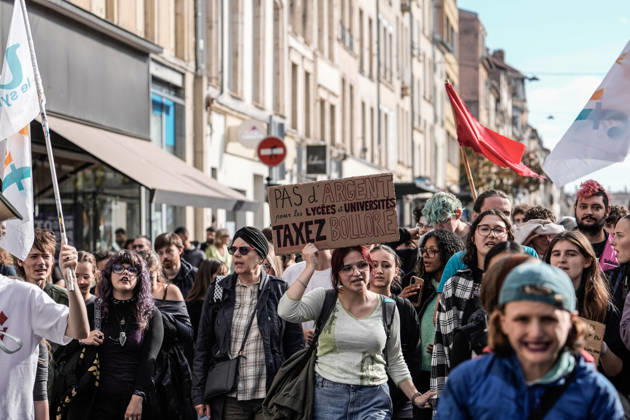 Student protests continue in Nancy NANCY, FRANCE - OCTOBER 15: Students march through the city center during a public demonstration in Nancy, France, on October 15, 2026. Students took to the streets to voice their demands regarding education and youth policies as part of ongoing mobilizations. Muhammed Said Tako Anadolu Nancy France. Editorial use only. Please get in touch for any other usage.  Copyright: x2026xAnadoluxMuhammedxSaidxTakox