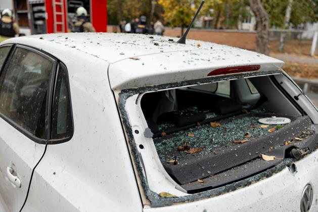 Russian attack towards civilian infrastructure in Ukraine’s Poltava DNIPRO, UKRAINE - OCTOBER 15: (----EDITORIAL USE ONLY - MANDATORY CREDIT - DNIPROPETROVSK REGIONAL MILITARY ADMINISTRATION OF UKRAINE HANDOUT - NO MARKETING NO ADVERTISING CAMPAIGNS - DISTRIBUTED AS A SERVICE TO CLIENTS---- HANDOUT - NO MARKETING NO ADVERTISING CAMPAIGNS - DISTRIBUTED AS A SERVICE TO CLIENTS----) A view of the destruction after the Russian combined attack towards civilian infrastructure and damaged a school building, an apartment building, three private houses, an administrative building, and four vehicles on Poltava, Ukraine on October 15, 2026. Dnipropetrovsk Regional Military Anadolu Dnipropetrovs ka Oblast Ukraine. Editorial use only. Please get  Copyright: x2026xAnadoluxDnipropetrovskxRegionalxMilitaryx
