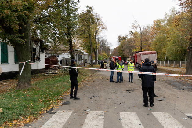 Russian attack towards civilian infrastructure in Ukraine’s Poltava DNIPRO, UKRAINE - OCTOBER 15: (----EDITORIAL USE ONLY - MANDATORY CREDIT - DNIPROPETROVSK REGIONAL MILITARY ADMINISTRATION OF UKRAINE HANDOUT - NO MARKETING NO ADVERTISING CAMPAIGNS - DISTRIBUTED AS A SERVICE TO CLIENTS---- HANDOUT - NO MARKETING NO ADVERTISING CAMPAIGNS - DISTRIBUTED AS A SERVICE TO CLIENTS----) A view of the destruction after the Russian combined attack towards civilian infrastructure and damaged a school building, an apartment building, three private houses, an administrative building, and four vehicles on Poltava, Ukraine on October 15, 2026. Dnipropetrovsk Regional Military Anadolu Dnipropetrovs ka Oblast Ukraine. Editorial use only. Please get  Copyright: x2026xAnadoluxDnipropetrovskxRegionalxMilitaryx