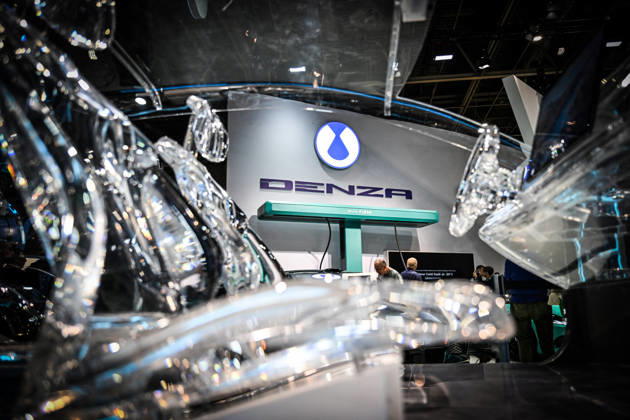 Paris Motor Show 2026 Denza Automobile logo at the International Motor Show 2026 in Paris Porte de Versailles on October 15,2026. Photo by Tomas Stevens ABACAPRESS.COM Paris France Copyright: xStevensxTomas ABACAx