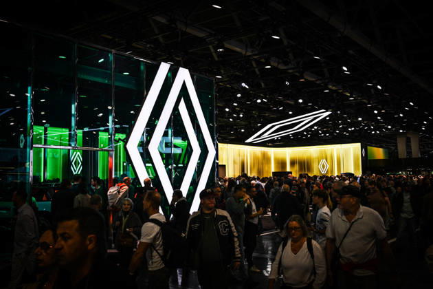 Paris Motor Show 2026 Renault automobile logo at the International Motor Show 2026 in Paris Porte de Versailles on October 15,2026. Photo by Tomas Stevens ABACAPRESS.COM Paris France  Copyright: xStevensxTomas ABACAx
