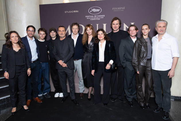 Moulin Paris Film Premiere Laetitia Pansanel, guest, Felix Lefebvre, Olivier Demangel, Gilles Lellouche, László Nemes, Louise Bourgoin, guest, Lars Eidinger, Max Warburton, Hortense de Gromard and Alain Goldman attends Moulin Paris Film Premiere at Max Linder on October 15, 2026 in Paris, France. Photo by Nasser Berzane ABACAPRESS.COM Paris France  Copyright: xBerzanexNasser ABACAx