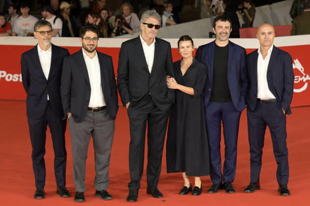 Mario Gianani, Pawel Pawlikowski, Lorenzo Gangarossa, Lorenzo Mieli und Gäste attends at red carpet of Fatherland at Auditorium Parco della Musica in Rome.