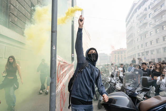IPA89759934 - Milan, October 16, 26, Largo Cairoli, No One Is a Stranger Student Strike  Copyright: xGiuliaxSciaccax xGiuliaxSciaccax IPA89759934