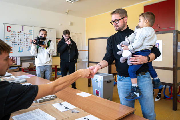 TOP 09 Chairman Matej Ondrej Havel cast his vote in the second round of the Senate elections in the Hradec Kralove district, in Hradec Kralove, Hradec Kralove Region, Czech republic on October 16, 2026. (CTKxPhoto DavidxTanecek) CTKPhotoP2026101605217  CTKPhotoP2026101605217