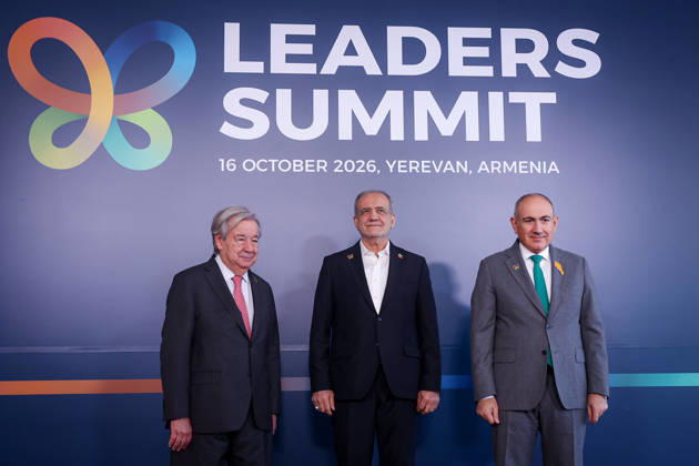 News Bilder des Tages Iranian President Attends Biodiversity Leaders Summit in Yerevan, Armenia Iranian President Masoud Pezeshkian attends the Leaders Summit on Biodiversity, held ahead of the COP17 United Nations Biodiversity Conference in Yerevan, Armenia, on October 16, 2026. The summit brings together world leaders to strengthen international efforts to protect ecosystems and halt biodiversity loss by 2030. Photo by Iranian Presidency Office Tehran Tehran Iran, Islamic Republic of 161026_Armenia_IPO_00(15) Copyright: xapaimagesxIranianxPresidencyxOfficex xapaimagesx