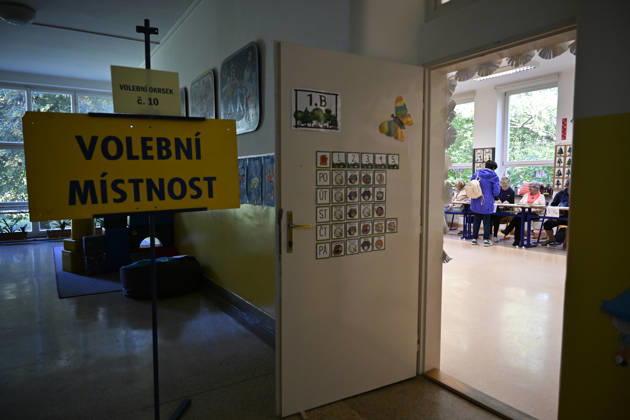 A voter arrives to cast her vote in the second round of the Senate elections in Zlin, Zlin Region, Czech republic on October 16, 2026. (CTKxPhoto DaliborxGluck) CTKPhotoP2026101605490  CTKPhotoP2026101605490