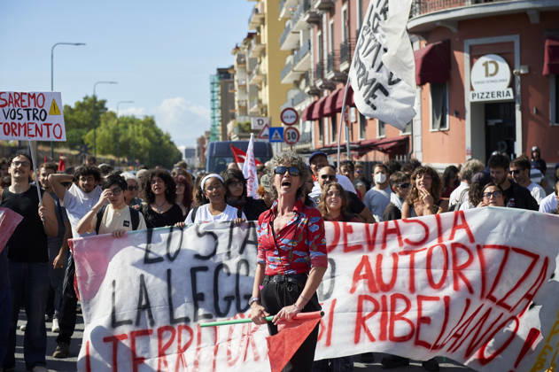 March for a climate strike in Naples NAPLES, ITALY - OCTOBER 16: People march for a climate strike to protest against governmental inaction towards global warming and climate change, part of demonstrations being held worldwide in a movement dubbed Fridays for Future inspired by the Swedish climate activist Greta Thunberg and to call for the regeneration of the Bagnoli neighbourhood, which will host the America’s Cup next year in Naples, on October 16, 2026. Eliano Imperato Anadolu Naples Italy. Editorial use only. Please get in touch for any other usage.  Copyright: x2026xAnadoluxElianoxImperatox