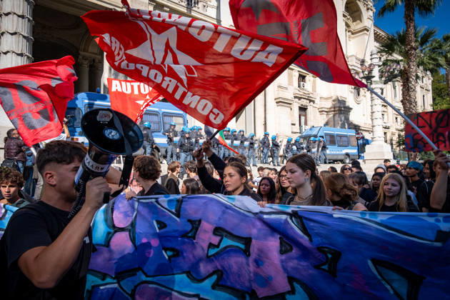 October 16, 2026, Rome, Rm, Italy: Thousands of students are taking to the streets to protest against the Meloni governmentÃ¢â‚¬â ¢s education policies. The studentsÃ¢â‚¬â ¢ demands include: No one is a foreigner; fund schools, not war; and no to the militarization of school. The march reaches the Ministry of Education. Rome Italy  - ZUMAg256 20261016_znp_g256_003 Copyright: xMarcoxDixGianvitox
