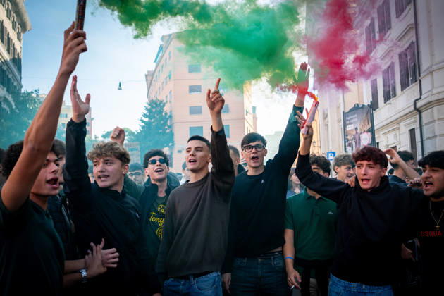 October 16, 2026, Rome, Rm, Italy: Thousands of students are taking to the streets to protest against the Meloni government™s education policies. The students™ demands include: No one is a foreigner; fund schools, not war; and no to the militarization of school. Rome Italy - ZUMAg256 20261016_znp_g256_014 Copyright: xMarcoxDixGianvitox