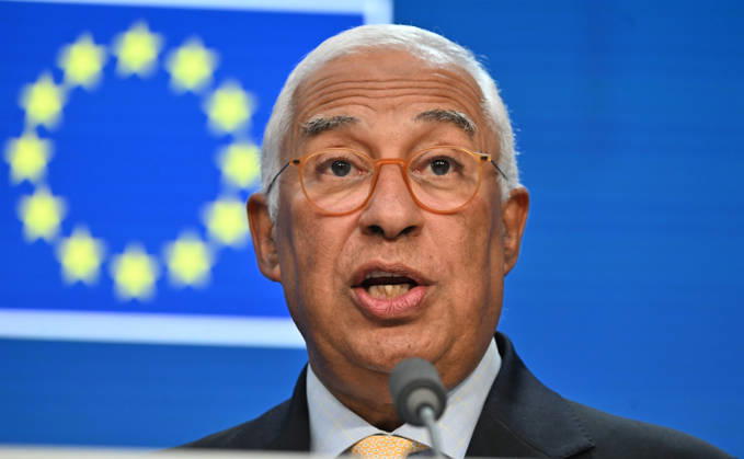 Antonio Costa and Ursula von der Leyen hold press conference after EU Leaders Summit BRUSSELS, BELGIUM - OCTOBER 16: European Council President Antonio Costa, (seen), and European Commission President Ursula von der Leyen, speak during a press conference following the European Union Leaders Summit, on October 16, 2026 in Brussels, Belgium. Dursun Aydemir Anadolu Brussels Belgium. Editorial use only. Please get in touch for any other usage.  Copyright: x2026xAnadoluxDursunxAydemirx