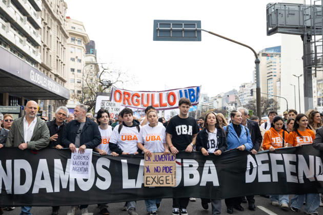 October 16, 2026, Buenos Aires, Buenos Aires, Argentina: Teaching and non-teaching staff, along with university deans, march towards Argentinaâ€⠢s National Congress to demand compliance with the University Budget Law. Buenos Aires Argentina - ZUMAp265 20261016_zip_p265_035 Copyright: xDelfinaxCorberaxPix