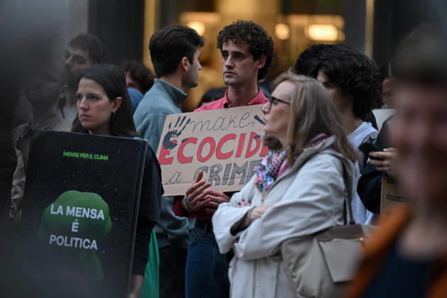 Fridays for Future climate strike in Milan, Italy MILAN, ITALY - OCTOBER 16: Climate activists from Fridays for Future hold placards during a nationwide climate strike in Milan, Italy, on October 16, 2026. Demonstrations are taking place in more than 25 Italian cities, with protesters demanding stronger government action against climate change, faster progress towards renewable energy and greater climate justice. Piero Cruciatti Anadolu Milan Italy. Editorial use only. Please get in touch for any other usage.  Copyright: x2026xAnadoluxPieroxCruciattix