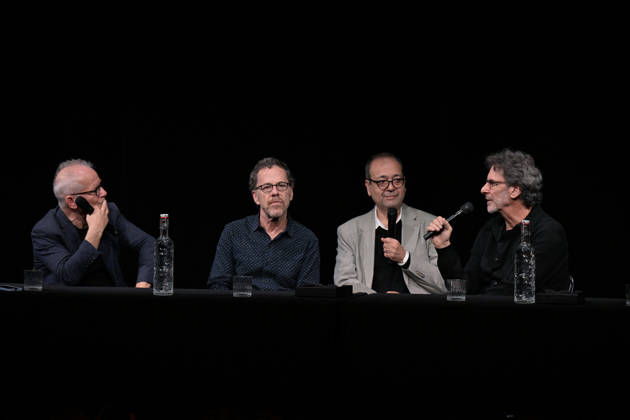 18th Lumiere Festival Masterclass Joel and Ethan Coen Thierry Fremaux, Ethan Coen, Didier Allouche and Joel Coen attending a master class during the 18th Lyon Lumiere Film Festival in Lyon, France on 16 October 2026. Photo by Julien Reynaud APS-Medias ABACAPRESS.COM Lyon France  Copyright: xReynaudxJulien APS-Medias ABACAx