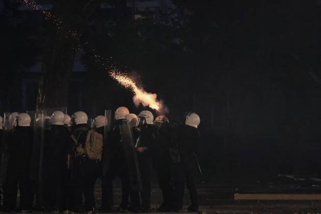 October 16, 2026, Tirana, Albania: TIRANA, ALBANIA, OCTOBER 16, 2026: Student-led anti-government demonstrations continue for a fourth consecutive day in Tirana, demanding improved education conditions and the resignation of Prime Minister Edi Rama. Protesters clash with riot police as officers deploy tear gas to disperse crowds. The demonstrations follow several days of unrest that have damaged public buildings and businesses. Tirana Albania - ZUMAq101 20261016_zna_q101_477 Copyright: xVlasovxSulajx