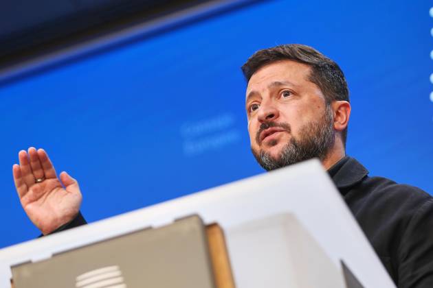Brüssel, Belgien, 16.10.2026: Europa-Gebäude: EU-Gipfel: Wolodymyr Selenskyj gibt eine Pressekonferenz Copyright: xdtsxNachrichtenagenturx dts_139520
