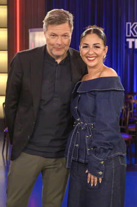 Robert Habeck und Tülin Sezgin bei der Aufzeichnung der WDR-Talkshow Kölner Treff im WDR Studio BS 3. Köln, 16.10.2026