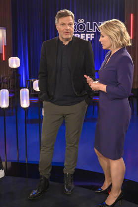 Robert Habeck und Susan Link bei der Aufzeichnung der WDR-Talkshow Kölner Treff im WDR Studio BS 3. Köln, 16.10.2026