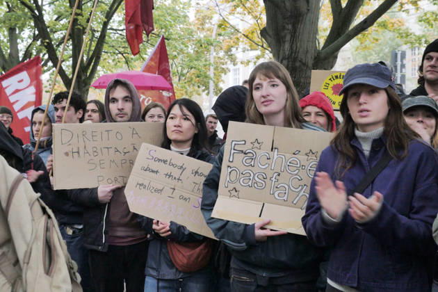 17.10.2026, Berlin - Deutschland. Solidarität mit den Schüler:innen in Frankreich am Kleistpark.